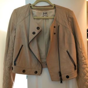 Haute Hippie Beige Leather Jacket